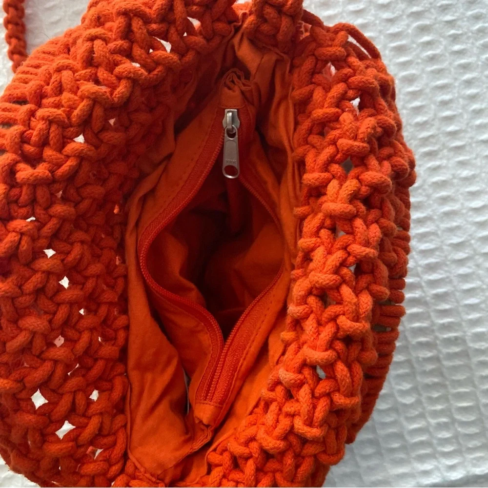 Cleobella macrame orange Monaco woven bag - Picture 5 of 9